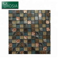 Mosaïque de verre carrée, parquet moderne, couleurs mélangées, 300x300mm, carrelage mural pour salle de bain