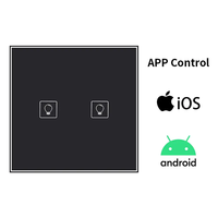 Interruptor de cortina bidireccional de 2 luces con aplicación remota Smart Life tuya WiFi interruptor de 2 bandas con Google Alexa
