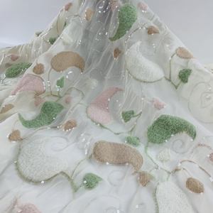 Tessuto in Pizzo di Lusso con Perline per Abiti da Sposa, Tessuto in Pizzo con Perline Fatte a Mano, Tessuti in Pizzo di Lusso per Feste - Product Image 1