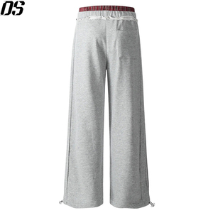 Pantalons pour hommes personnalisés, pantalons de survêtement pour hommes, tissu à carreaux, patchwork, double taille, 100% coton, pantalon de survêtement en molleton français - Product Image 3