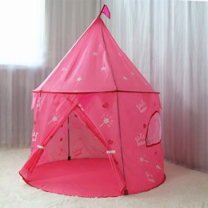Tienda de juegos de interior rosa con estampado de logotipo OEM <span class=keywords><strong>para</strong></span> niños y <span class=keywords><strong>niñas</strong></span>, tiendas de campaña deportivas de estilo tipi indio, tiendas de campaña de juguete con diseño de Casa de poliéster suave - Product Image 3
