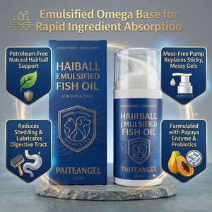 Huile <span class=keywords><strong>de</strong></span> poisson émulsifiée OEM pour animaux <span class=keywords><strong>de</strong></span> compagnie, gouttes liquides pour chiens et chats, supplément naturel pour le transit digestif, marque privée - Product Image 1