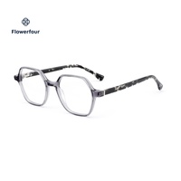 Lunettes géométriques transparentes roses Flowerfour FH2306 pour hommes, femmes, unisexe, montures de lunettes optiques tendance en acétate, mode