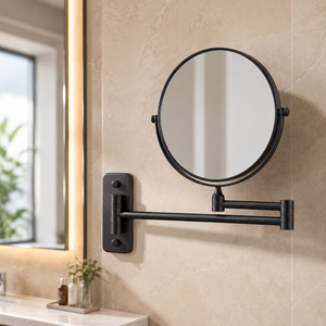 Miroir intelligent moderne de luxe avec cadre en acier rond et verres en verre, design graphique pour une utilisation haut de gamme dans les salles de bain des hôtels - Marque Domus - Product Image 2