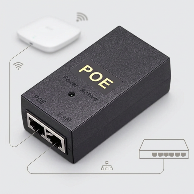 POE Gigabit Power Supply 48V0.5A/24V1A Ethernet Wireless AP Bridge Monitoring Desktop Adapter