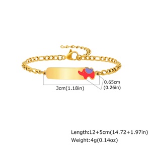 <span class=keywords><strong>Bracelet</strong></span> personnalisé pour enfant, en acier inoxydable émaillé, avec barre vierge pour lettres, logo ou nom, idéal pour anniversaire - Product Image 3
