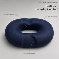 Coussin orthopédique en forme de donut avec mousse à mémoire de forme et design tricoté pour soulager les fesses, le coccyx et les hémorroïdes