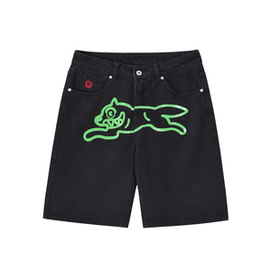 Pantalon d'été personnalisé Patchwork Coton Écusson brodé Double Genou Baggy Unisexe <span class=keywords><strong>Bermuda</strong></span> <span class=keywords><strong>Jeans</strong></span> Pantalon court Short <span class=keywords><strong>en</strong></span> jean pour Hommes - Product Image 4