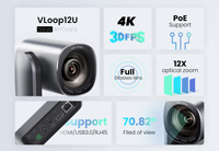 Système de vidéoconférence VL12U 4K UHD 60fps, caméra vidéo pour diffusion en direct d'églises, caméra PTZ pour diffusion en studio OBS