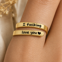 Personalisierter minimalistischer DIY-Ring mit Gravur für Damen und Herren, modischer offener Ring mit gravierten Buchstaben, Paar-Schmuck, Erinnerungsgeschenk