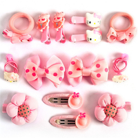 Lot de 11 accessoires pour cheveux pour enfants : bandeaux, nœuds, pinces à cheveux, avec boîte cadeau à motifs de dessins animés - Vente en gros PL