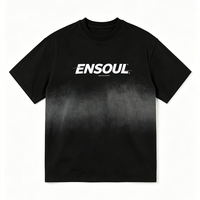 Schweres Baumwoll-T-Shirt mit Farbverlauf und DTG-Druck, Individuell Bedrucktes Logo, Cropped Boxy Fit, Amerikanischer High-Street-Style, OEM