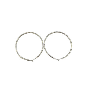 Kaiming Boucles d'oreilles créoles torsadées en argent sterling 925 pour femmes, style coréen, à porter au quotidien - Product Image 5
