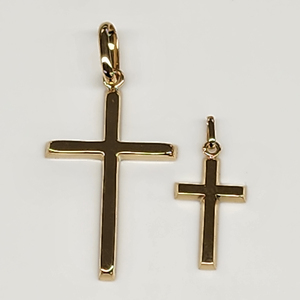 เครื่องประดับทอง18K ลายไม้กางเขนโครงสร้างกลวงร่วมสมัยสำหรับทุกเพศ - Product Image 4