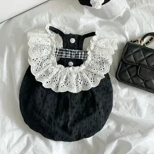 Custom Wholesale Fashion Princess Lace Sexy Designer Cute Elegant Summer Fancy Luxury Black Cat Pet Clothes Dog Dress