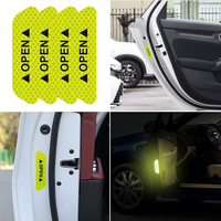 Autocollants de voiture 4 pièces/lot personnalisés, réfléchissants à micro-prismes, pour portes ouvertes de nuit, étiquettes d'avertissement de sécurité