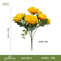 Bouquet de roses artificielles blanches faites à la main, 30 cm, arrangement floral en soie au toucher naturel, longue durée, pour mariage, décoration de la maison