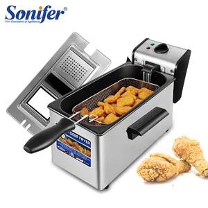 Sonifer-freidora eléctrica de aceite para el hogar, SF-1002 de 2000W y 4L de temperatura ajustable, venta al por mayor