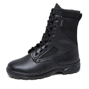 รองเท้าบูทหุ้มข้อสูง กันน้ำ ระบายอากาศ พื้นยางกันลื่น รองเท้าทำงานผู้ชาย น้ำหนักเบา ส้นเตี้ย หนังเย็บต่อกัน - Product Image 2