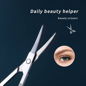 Tijeras para cejas de acero inoxidable con punta curvada LMLTOP A0401, uso diario, manicura para decoración de uñas, removedor de piel muerta, tijera de belleza - Product Image 4