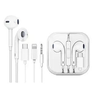 LLY Fones de ouvido com fio para iphone 12 iPhone 13 Pro M Fones de ouvido brancos 3.5mm para Apple Fones de ouvido fone de ouvido