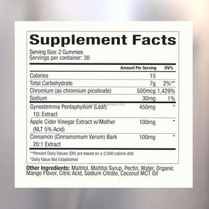 Gomitas de metabolismo energizado equilibrado con sabor a mango de etiqueta privada con vinagre de sidra de manzana y canela - Product Image 6