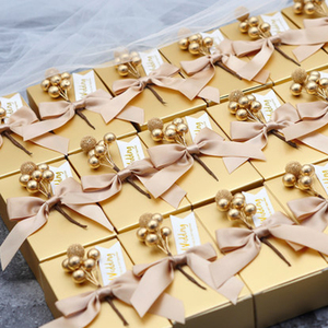 Rượu sâm banh giấy vàng bóng Hộp Quà Tặng ủng hộ đám cưới Hộp Quà Tặng Giấy sô cô la kẹo Cookie hộp với cung bao bì - Product Image 3