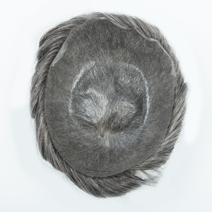 HOT SALE Yuanzhen Men's 100% Virgin Indian Remy Hair V-Loop Base Straight <b>Toupee</b> 110% Density 38mm Texture multiple sizes - Product Image 3