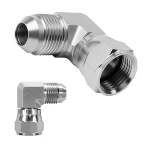 Raccord <span class=keywords><strong>hydraulique</strong></span> 3/8" <span class=keywords><strong>JIC</strong></span> 37 °   Raccord mâle X 3/4" femelle <span class=keywords><strong>JIC</strong></span> 90 °   Adaptateur coudé en acier au carbone pour systèmes hydrauliques - Product Image 2