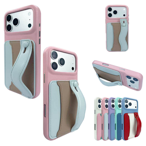 เคสโทรศัพท์แบบมีสายคล้องข้อมือพร้อมที่ตั้ง วัสดุ PU ป้องกันการตกกระแทก ป้องกันรอบด้าน สำหรับ 15 Pro/16 Pro/17 Pro Max - Product Image 3