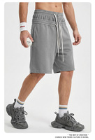 Pantalones Cortos de Algodón 100% de 320g con Efecto Lavado Vintage, Diseño de Copo de Nieve Retorcido y Doble Cintura, Estilo Urbano para Hombre