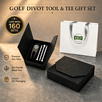 Élégant ensemble d'outils de réparation de divots de golf avec tees en bois, accessoire de golf personnalisé, cadeau pour les amateurs de golf, souvenir d'entreprise pour le golf