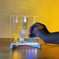 Panneau d'affichage à LED Chargement d'éclairage DIY Factory-Made Acrylic Writing Board for Night Market Advertising Buildings Company Shops
