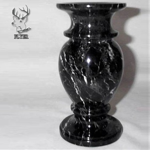 Vase de monument personnalisé en granit noir, pot à fleurs pour pierre tombale, urne pour cimetière, vases commémoratifs - Product Image 3