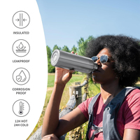 Ensemble de bouteilles d'eau en acier inoxydable avec logo personnalisé, gourde isotherme sous vide avec emballage haut de gamme pour la promotion d'événements d'entreprise