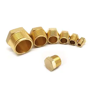 Adaptateur mâle 1/4 pouce pour raccord de tuyau Filetage NPT Bouchon à tête hexagonale en laiton