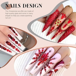 OLeeya K9 Strass fantaisie en forme de cœur pour nail art, en verre, non thermocollants, pour ongles et bijoux de luxe DIY, vente en gros - Product Image 6