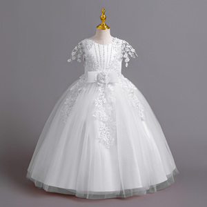 Haute qualité princesse décalcomanie élégante robe de fille en dentelle étincelante 3-15 ans pour les thèmes de mariage et de fête - Product Image 5