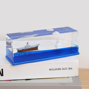 Bateau de croisière créatif voile fluide dérive bouteille liquide flottant bateau pirate décompression décoration goutte d'huile sablier - Product Image 2