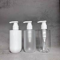 Bouteille en plastique PET à épaule plate avec pompe, blanche, 100ml, 120ml, 150ml, 200ml, 300ml, 500ml, pour savon liquide et shampoing