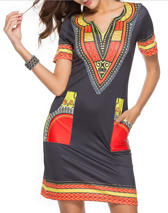 Trang Phục Dự Tiệc Phong Cách Châu Phi Đầm Dashiki Cho Nữ