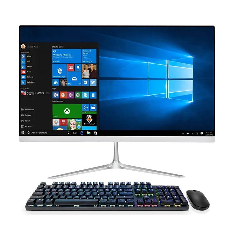 Layar LED 24 Inci Komputer FHD PC All-In-One PC Desktop Gaming Komputer Barebone All In One