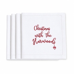 Napperons et serviettes en lin 100% brodés à la main pour Noël, idéaux pour hôtels, festivals et banquets (vente en gros) - Product Image 2