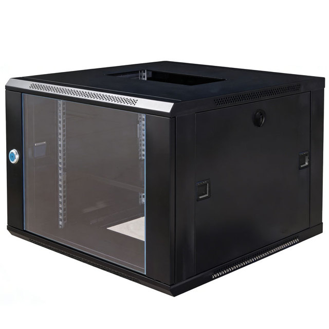 Smart City Monitoring Modular Wall-Mounted Cabinet IP20 Protection Cold-Rolled Steel Plate Black 19-Inch Cross-Border Stock