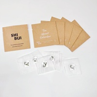 Emballage de sachets de thé en papier kraft écologique imprimé sur mesure, scellage thermique, sachet de thé de qualité alimentaire aseptique, pochette à faible barrière d'oxygène