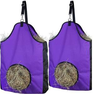 Nouveau sac à foin multi-trous pour chevaux, en tissu Oxford, sac à foin sec avec fermeture éclair, fournitures équestres suspendues - Product Image 1