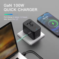 Adaptateur de Voyage Universel en Cuivre 100W à Chargement Rapide USB-C GaN PD, Nouvelle Technologie 2026, Vente en Gros