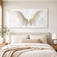 Art mural Ailes d'ange, plusieurs motifs, impression sur toile or, blanc, noir, pour salon moderne, chambre à coucher, décoration intérieure d'hôtel