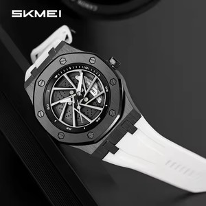卸売カスタムクォーツウォッチSkmei 2359ファッションシリコン車ホイールハブダイヤル回転防水メンズ腕時計回転リロージ - Product Image 4