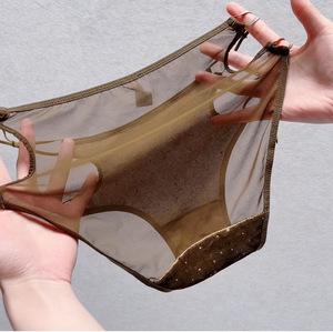 กางเกงในผู้หญิงขายส่ง หลายสี ผ้ากำมะหยี่ ประดับเพชร รัดข้าง ซีทรู ผ้าตาข่าย เอวกลาง เซ็กซี่ นุ่มสบาย - Product Image 5